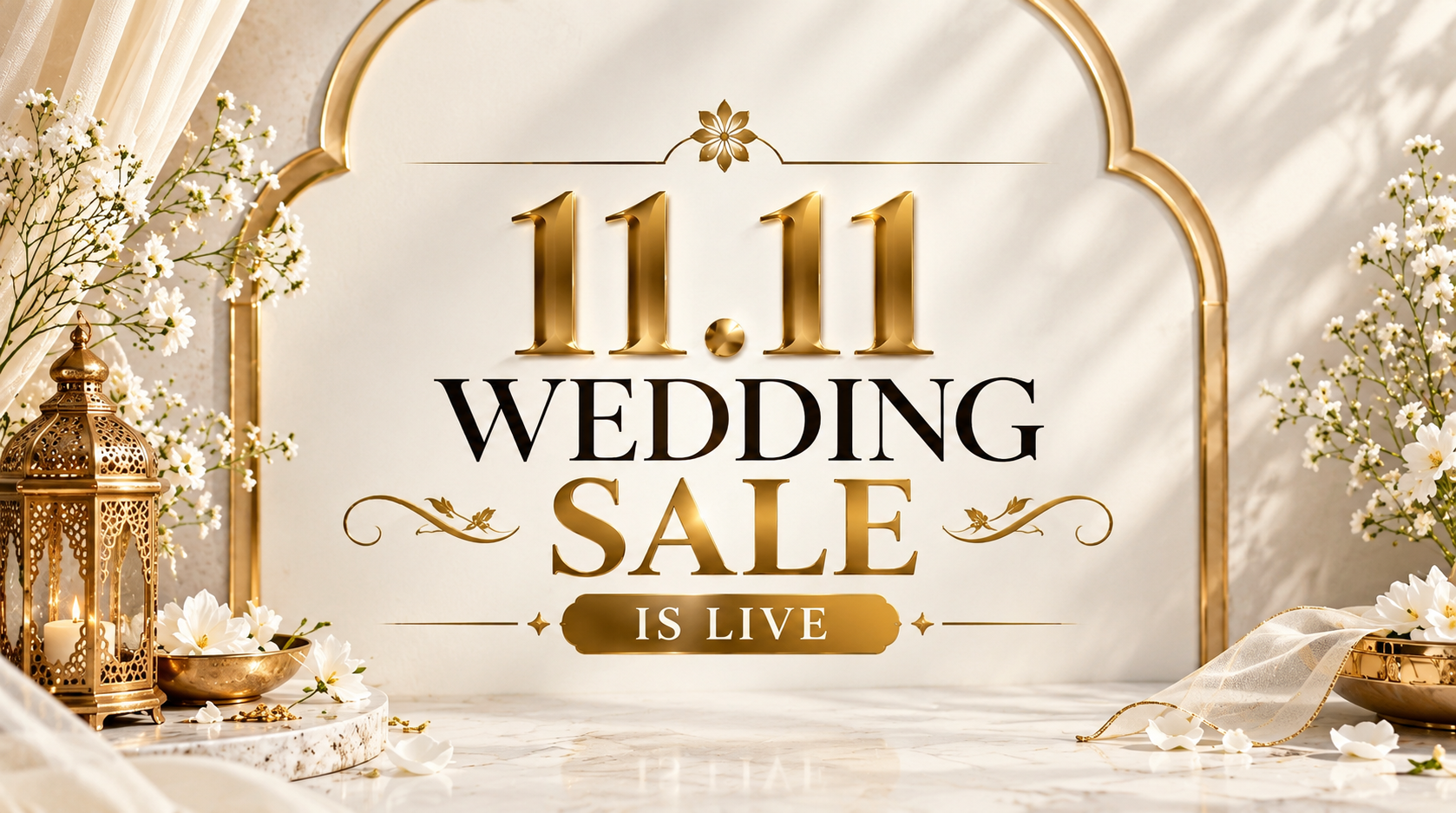 Elegant 11.11 Wedding Sale Banner